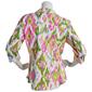 Womens Zac & Rachel 3/4 Sleeve Abstract Casual Button Down Blouse - image 2