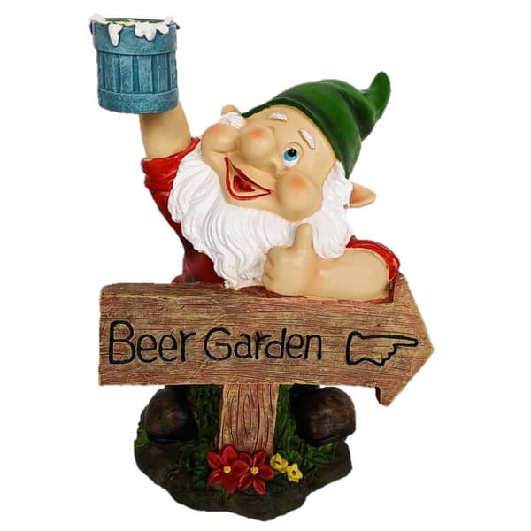 Santa's Workshop 10.5in. Beer Garden Gnome - image 