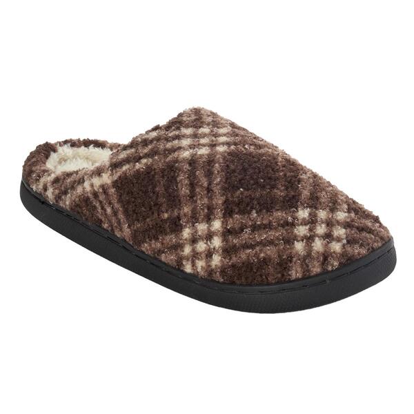 Mens Preswick & Moore&#40;R&#41; Boxed Novelty Plaid Slippers-Brown/Tan - image 