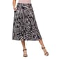 Womens 24/7 Comfort Apparel Black Geometric Pocket Midi Skirt - image 1