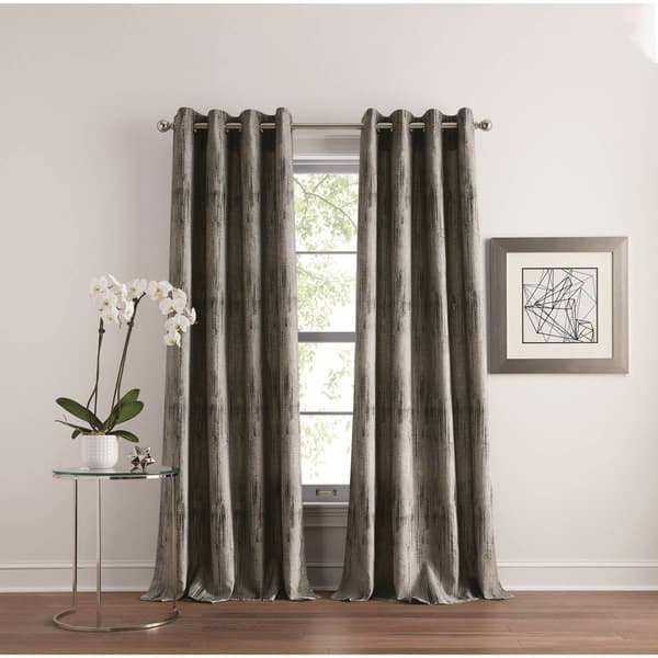 DKNY Basalt Jacquard Room Darkening Grommet Curtains - image 