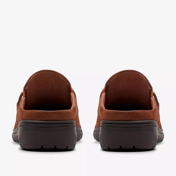 Womens Clarks Carleigh Viola British Tan Clogs