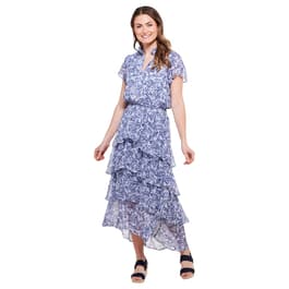 Womens MSK Short Sleeve Patterned Yoryu Tier Maxi Dress