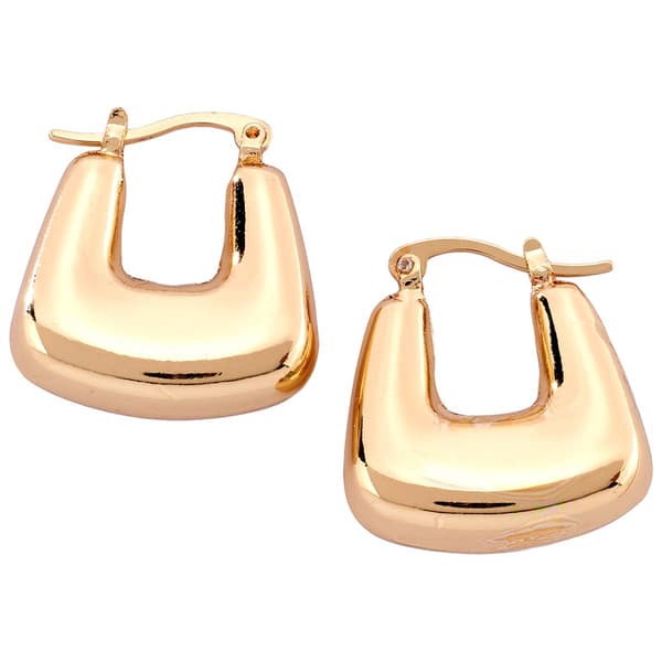 Design Collection Gold-Tone U-Shape Earrings - image 