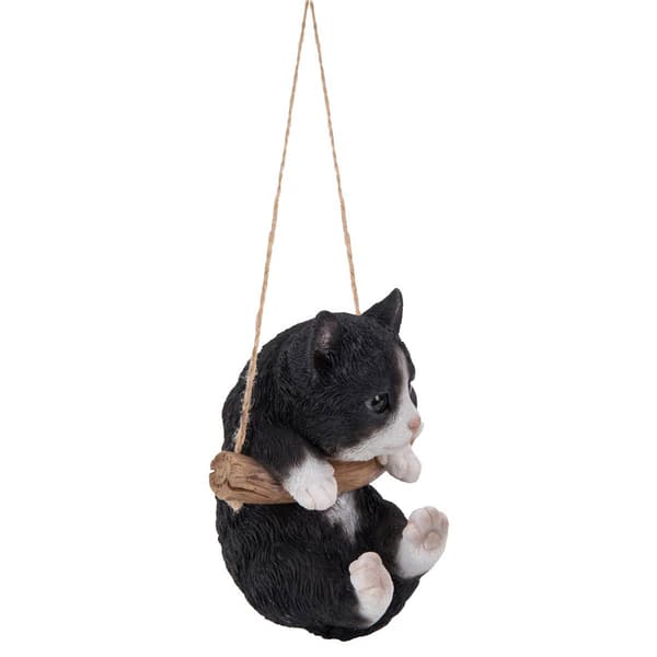 Hi-Line Gift Hanging Black and White Kitten Statue
