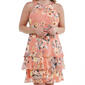 Womens Robbie Bee Sleeveless Floral Chiffon Keyhole Neck Dress - image 3