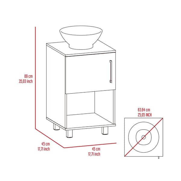 FM FURNITURE Malibu Single Drawer Bathroom Vanity