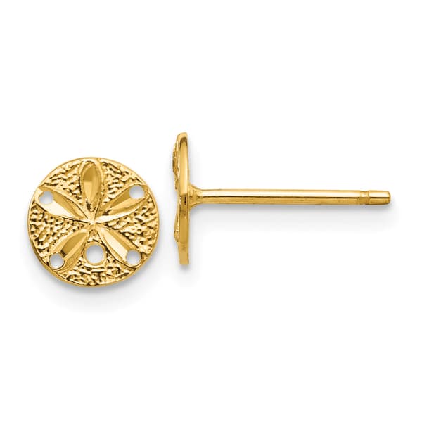 Gold Classics(tm) 14kt. Gold Sand Dollar Stud Earrings - image 