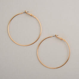 Design Collection Polished Gold-Tone Thin Large Hoops