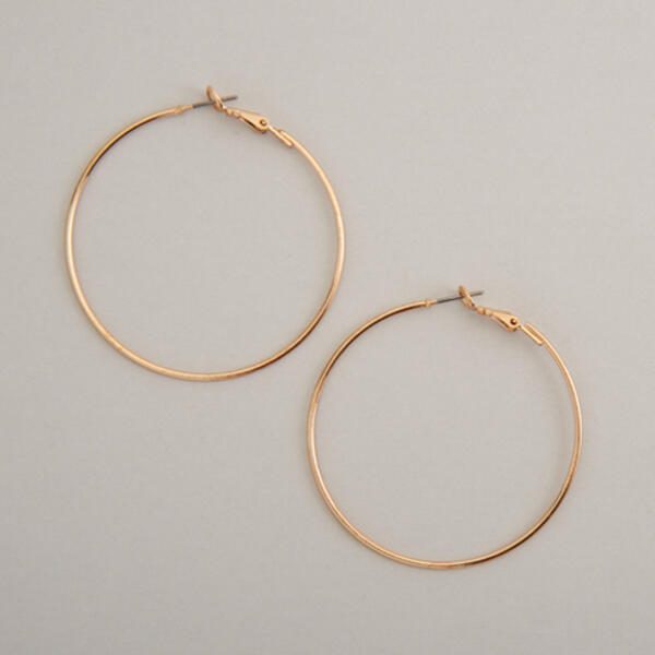 Design Collection Polished Gold-Tone Thin Large Hoops - image 