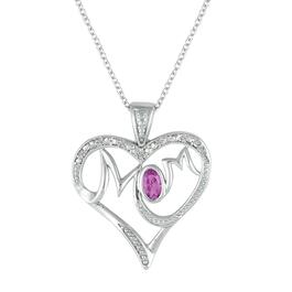 Gemstone Classics(tm) Pink Sapphire &amp; Diamond Mom Pendant