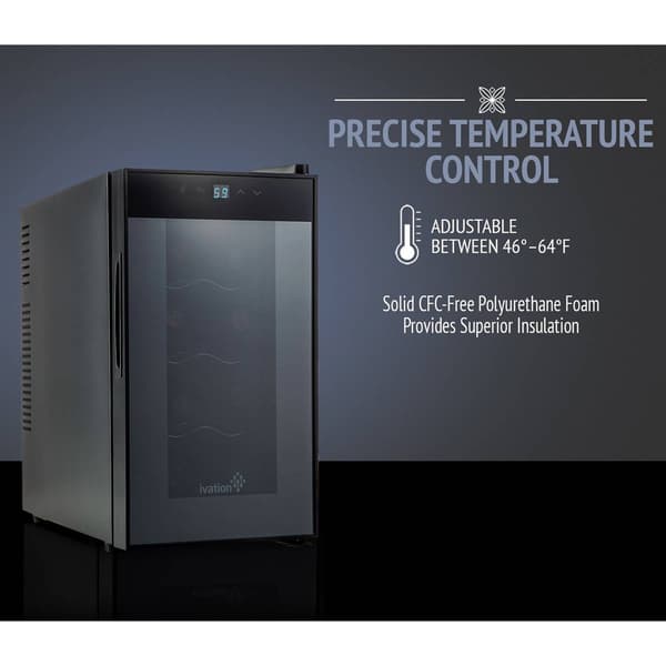 Ivation 8 Bottle Thermoelectric Quiet Freestanding Wine Cooler
