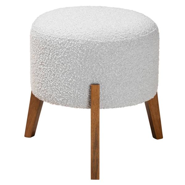 Baxton Studio Elkie Japandi Wood Ottoman Footstool - image 