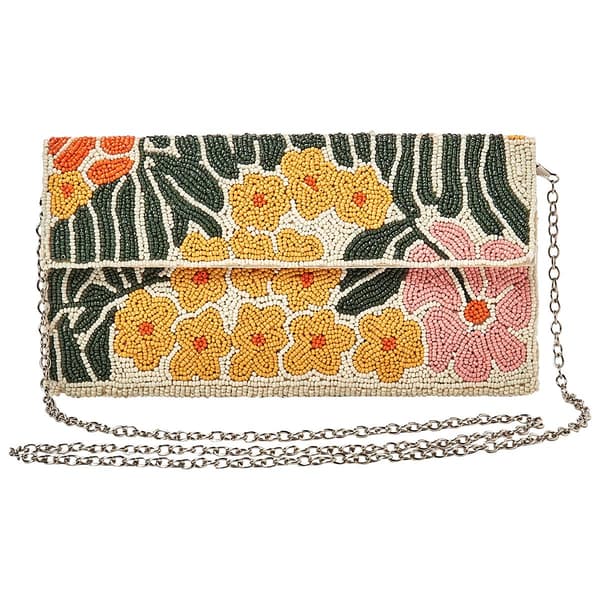 Sol & Mer Beaded Flap Clutch
