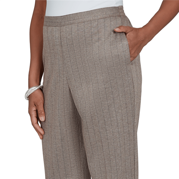 Petite Alfred Dunner Regent Street Herringbone Pants-Short Length