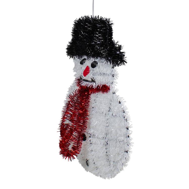 Northlight Seasonal 19in. Tinsel Snowman Christmas Window Décor