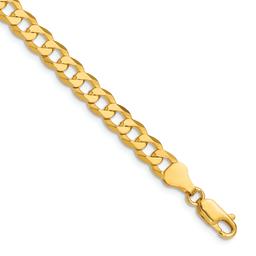 Gold Plated over Sterling Silver Beveled Curb Chain Necklace