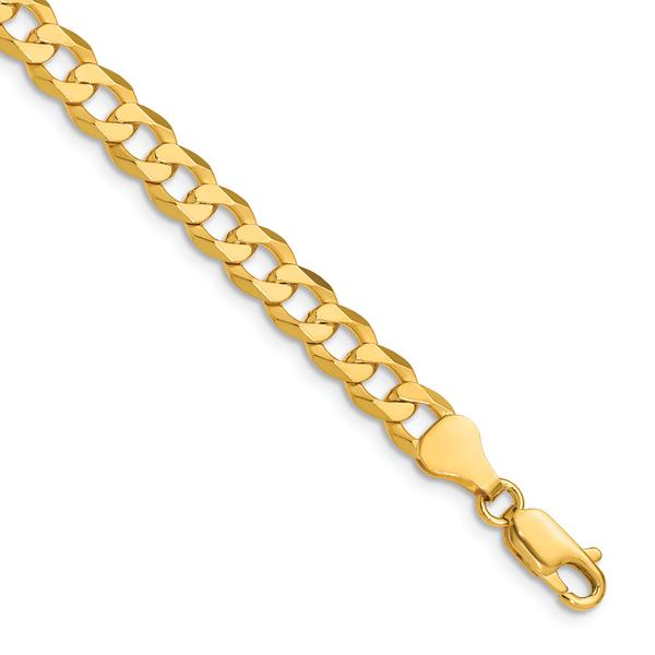 Gold Plated over Sterling Silver Beveled Curb Chain Necklace
