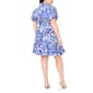 Plus Size MSK Short Sleeve Abstract Paisley Tie Waist Shirt Dress - image 4