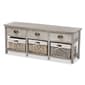 Baxton Studio Mabyn Light Grey Wood 3-Drawer Storage Bench - image 1