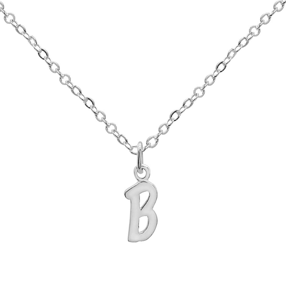 Marsala 18in. Sterling Silver Letter B Initial Pendant Necklace