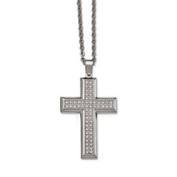 Mens Gentlemen's Classics(tm) Polished Cubic Zirconia Cross Necklace