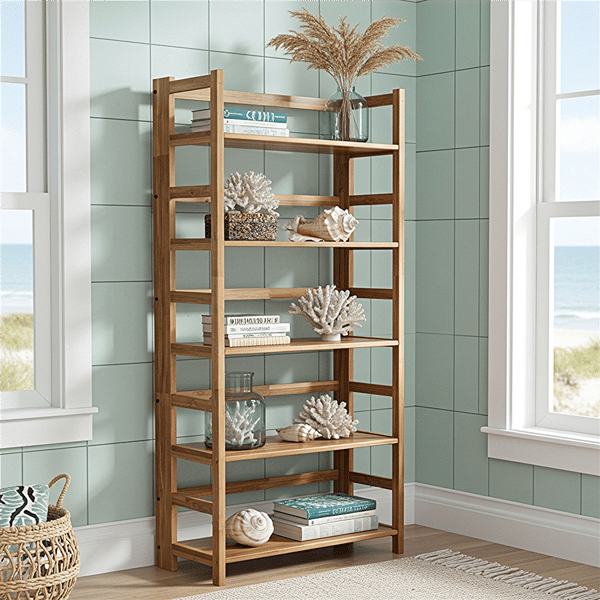 Fairway Avenue Home™ Solid Acacia 5 Tier Folding Bookcase