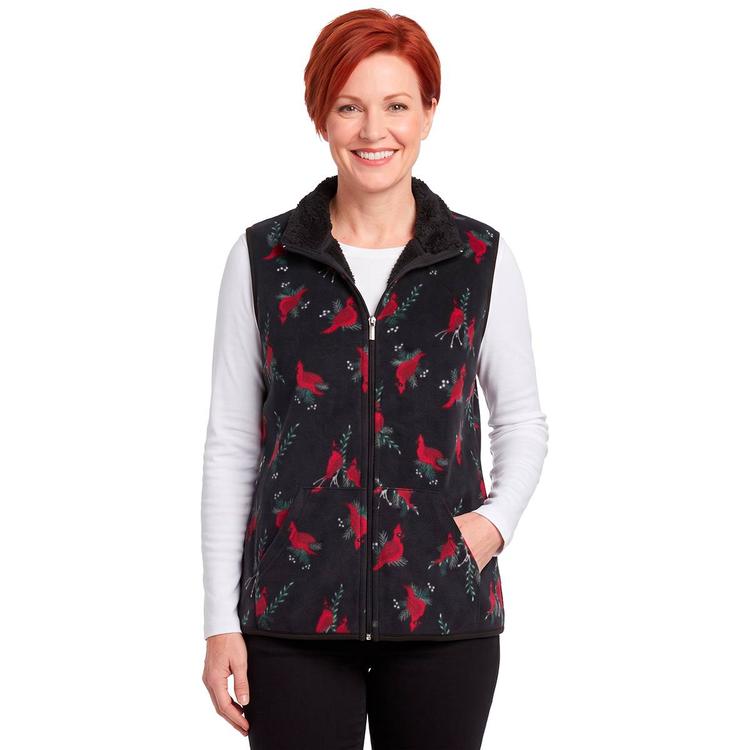 Petite Hasting & Smith Cardinals Vest with Sherpa Trim