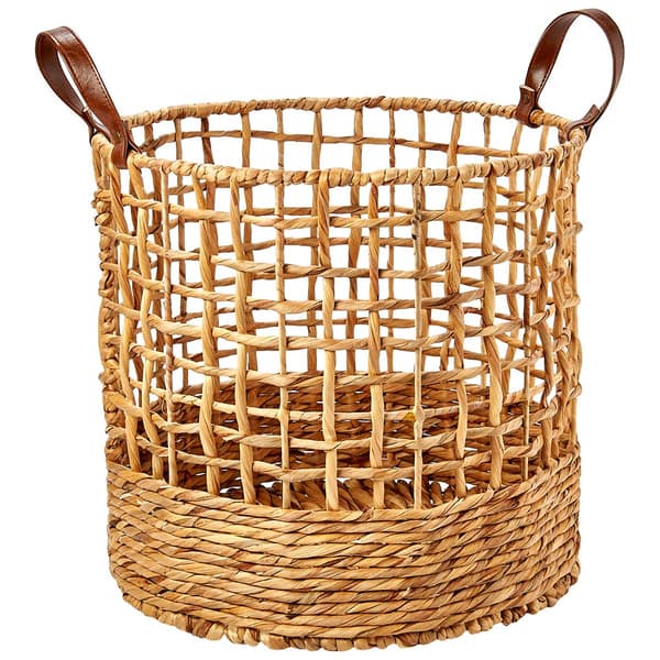 Baum Brothers Large Twist & Karo Weave Water Hyacinth Basket - image 