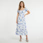 Juniors Angie Floral Puff Sleeve Gauze Peasant Maxi Dress - image 1