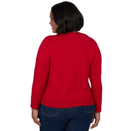 Plus Size Ruby Rd. Happy Holidays Textured Christmas Tree Sweater