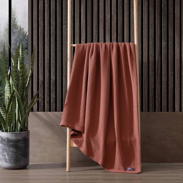 Eddie Bauer Solid Waffle 100% Cotton Blanket