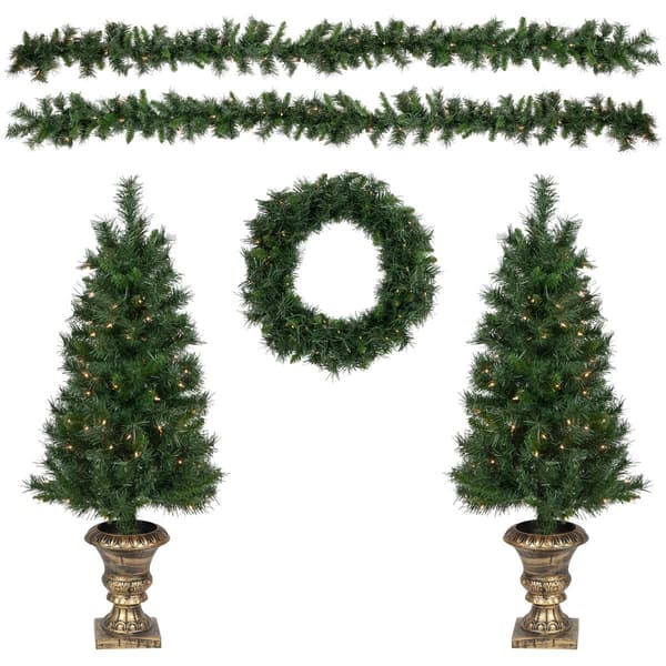 Northlight Seasonal 5pc. Pre-Lit Artificial Christmas Set - image 