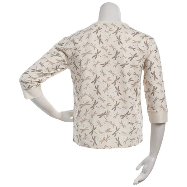 Womens Bonnie Evans 3/4 Sleeve French Terry Dragonfly Sweater