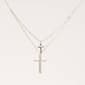 Design Collection Silver-Tone CZ Pave Cross Duo Pendant - image 1