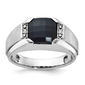 Mens Gentlemens Classics(tm) 14kt. White Gold Onyx and Diamond Ring - image 1