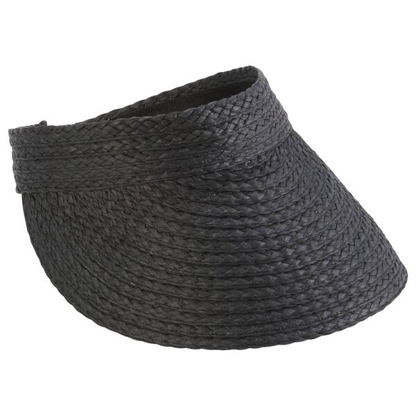Womens Madd Hatter Braided Straw Clip Visor - image 