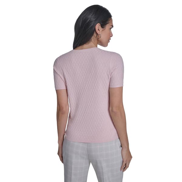 Womens Calvin Klein Short Sleeve Textured Solid Sweater