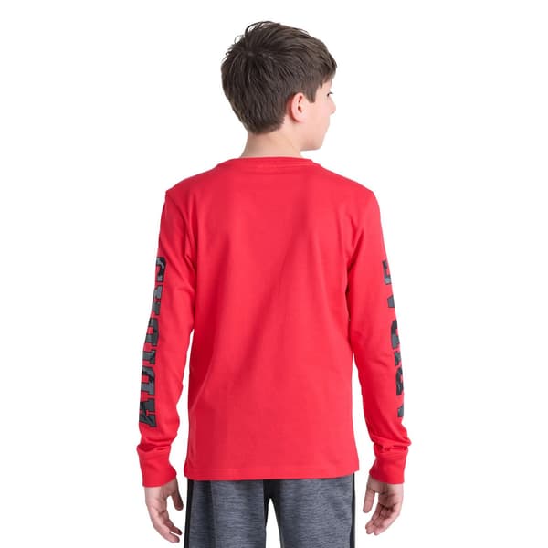 Boys (8-20) Adidas® Camo Logo Long Sleeve Tee - Pure Ruby