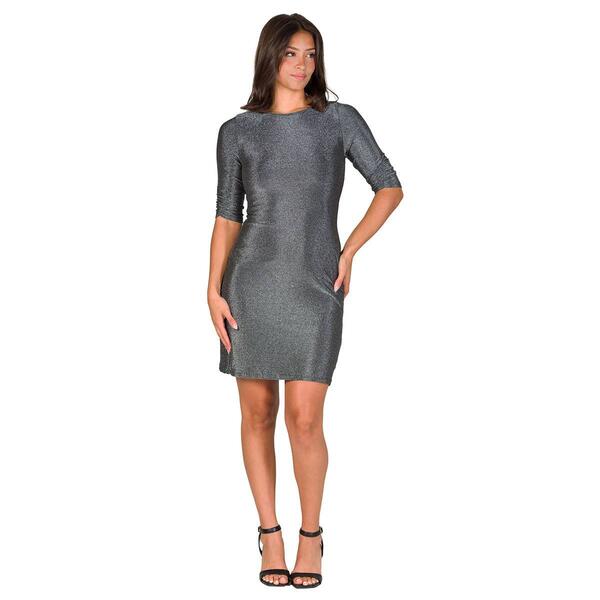 Womens 24/7 Comfort Apparel Shimmer Bodycon Mini Party Dress - image 