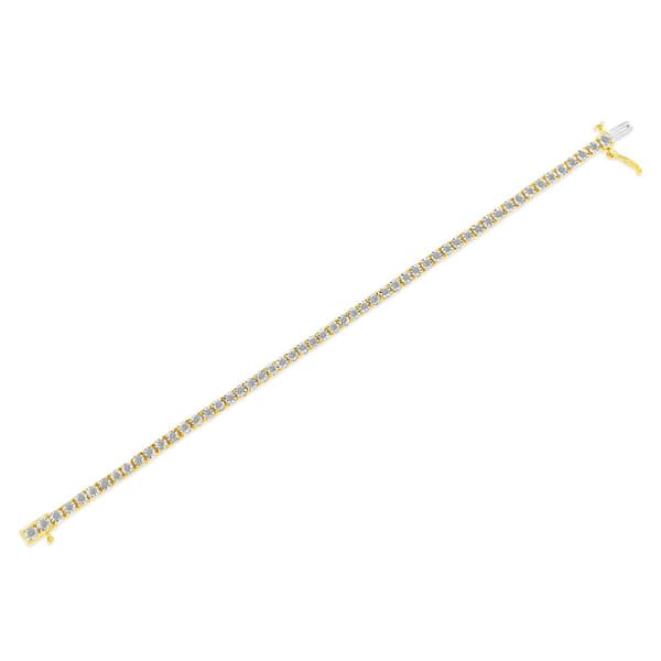 Haus of Brilliance Yellow Gold over Silver Diamond Bracelet