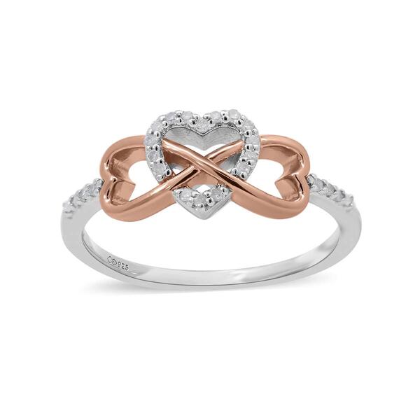 Eternal Promise&#40;tm&#41; 1/10ctw. Diamond Two-Tone Heart Promise Ring - image 