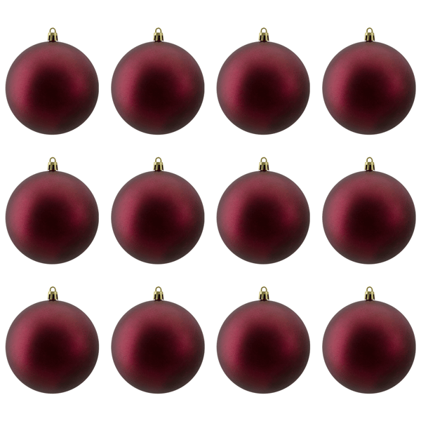Northlight 12ct. Burgundy Red Matte Christmas Ball Ornaments
