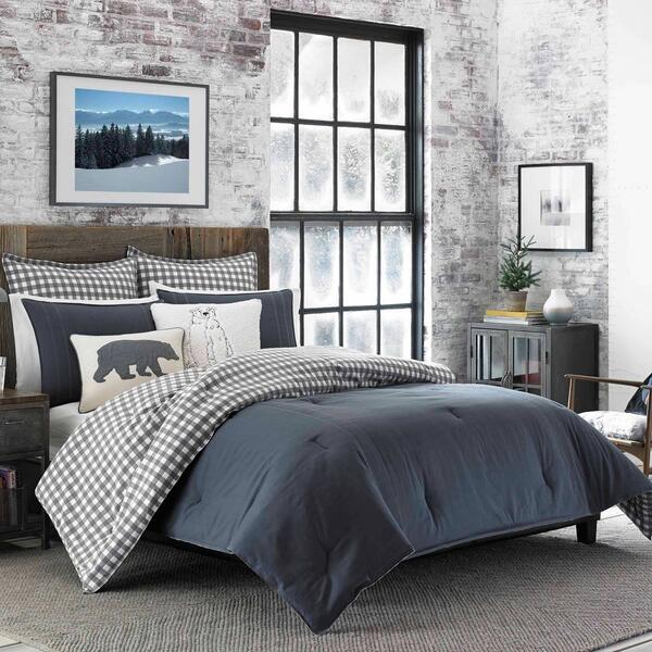 Eddie Bauer Kingston Charcoal 150TC Reversible Comforter Set - image 