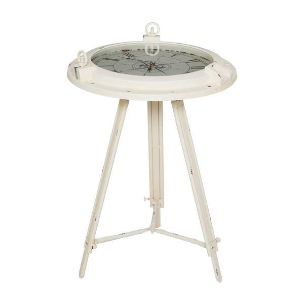 9th & Pike® White Metal Coastal Accent Table