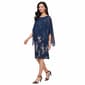 Plus Size SLNY Foil Floral Sheath Dress with Chiffon Overlay - image 1