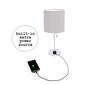 LimeLights White Stick Lamp w/Charging Outlet/Grey Shade-Set of 2 - image 6
