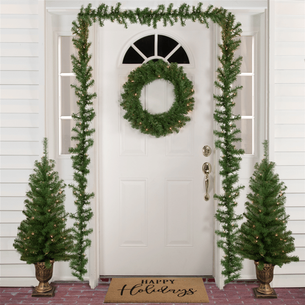 Northlight 5pc. Pre-Lit Wolcott Spruce Christmas Entryway Set