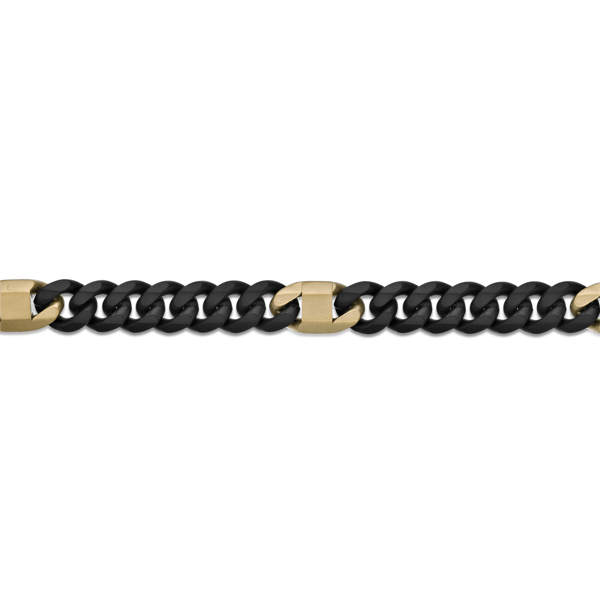 Mens Lynx Two-tone Stainless Steel 8mm Curb Chain Bracelet