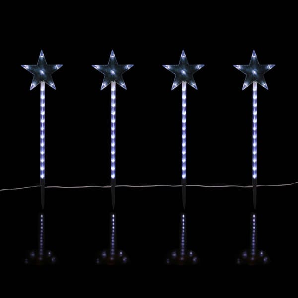 Alpine LED Shooting Star Garden Stakes - Set of 4